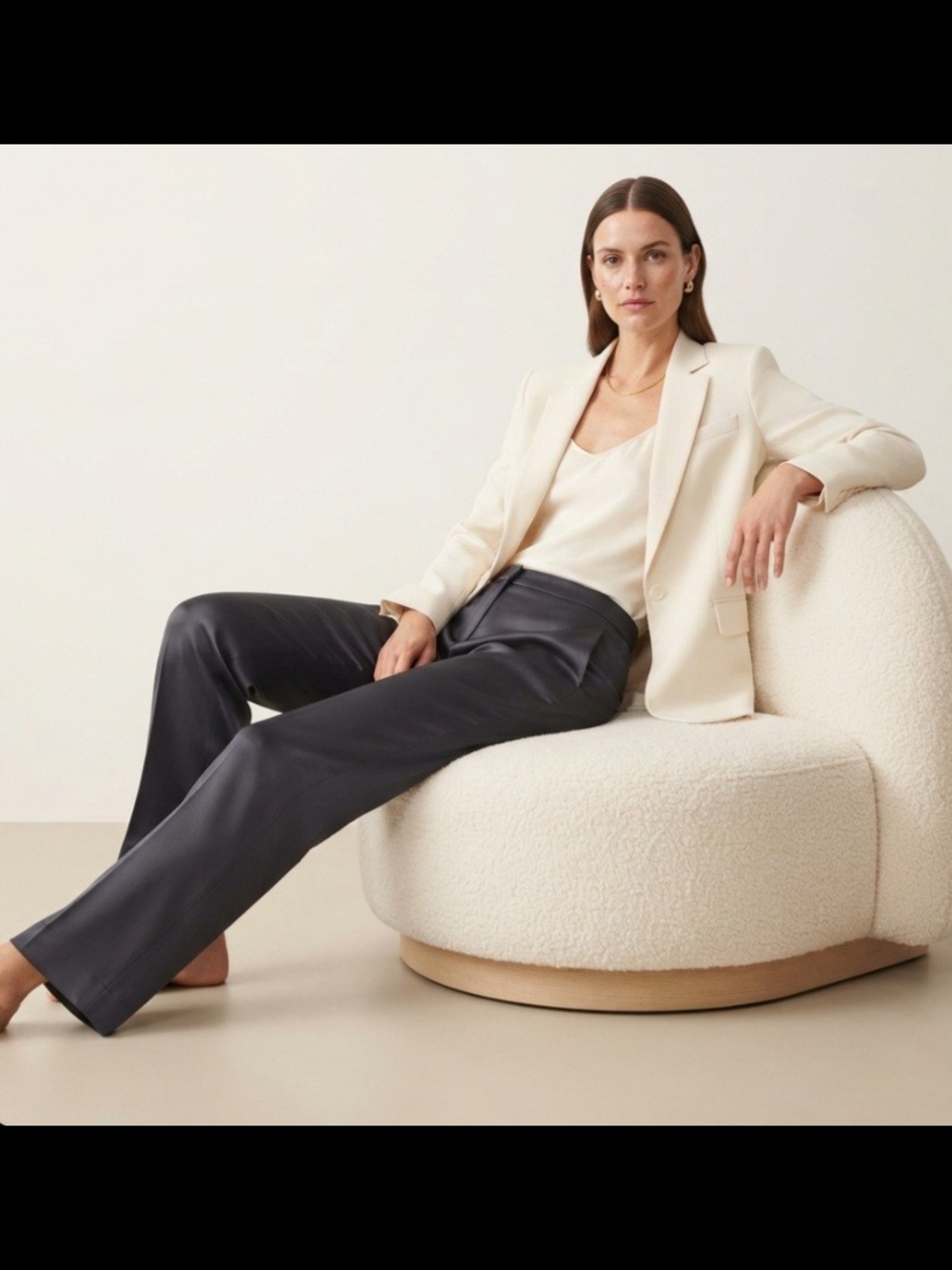 Theory Silk Navy Black Tuxedo Pants